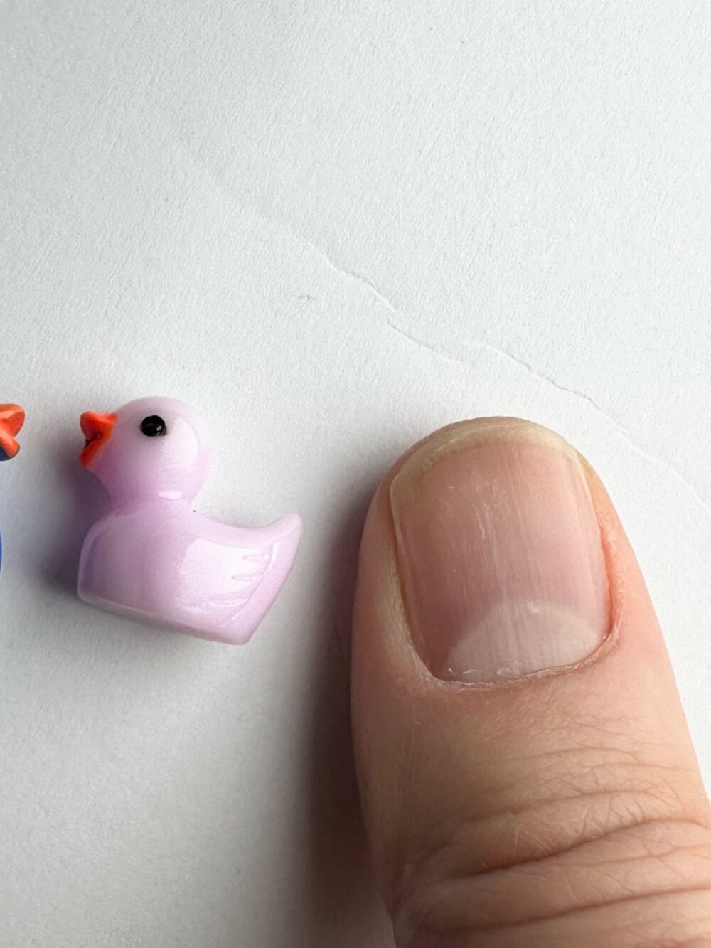 Miniature Glass Duck Figurines Set of 2 Blue and Pink Tiny Collectibles Decor - Picture 2 of 5
